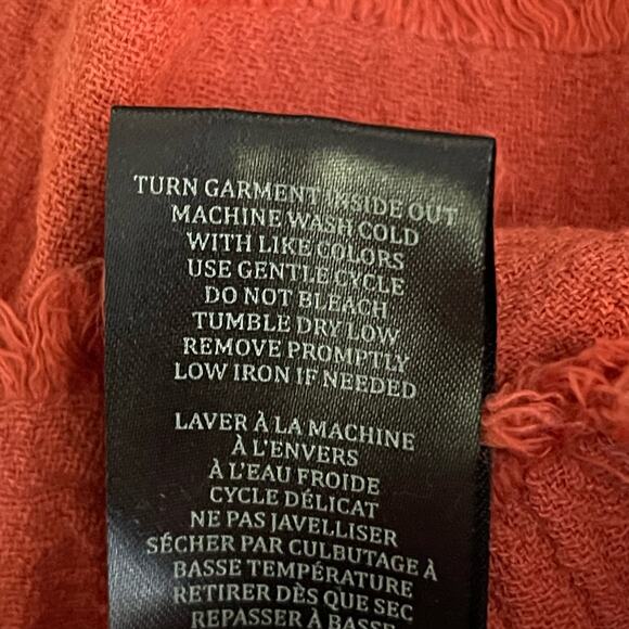 Blank NYC Sunset Escape Shorts Womens M Orange Red High Rise Cotton Raw Hem NWT - Picture 10 of 16